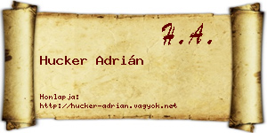 Hucker Adrián névjegykártya